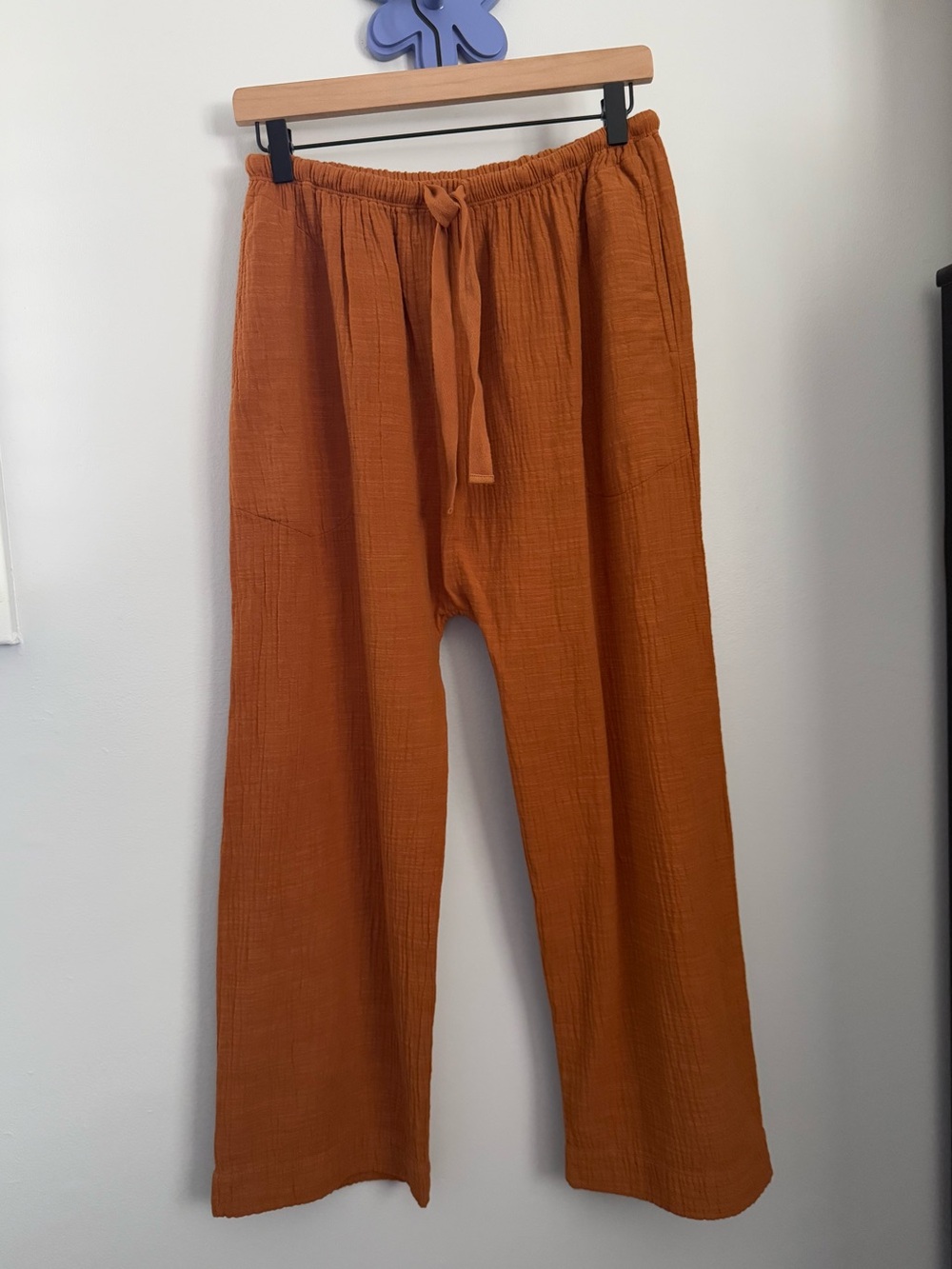 The Great. 1 Small Double Gauze Pants Orange Loose Relaxed Fall Lounge Orange